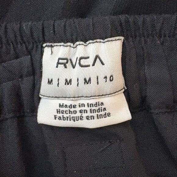 RVCA Black Midi Skirt Two Split Elastic waist Size Medium women's Lightweight - Picture 4 of 5